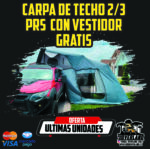 Carpa de techo Rígida para 2/3 personas + Vestidor Gratis