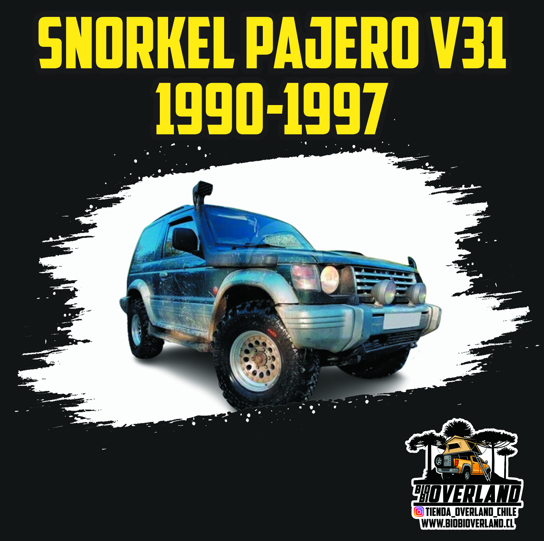Exclusive sports shoe social media post design on dark backgroun Snorkel para Mitsubishi Pajero/Montero V31 (1990-1997) - Imagen 1