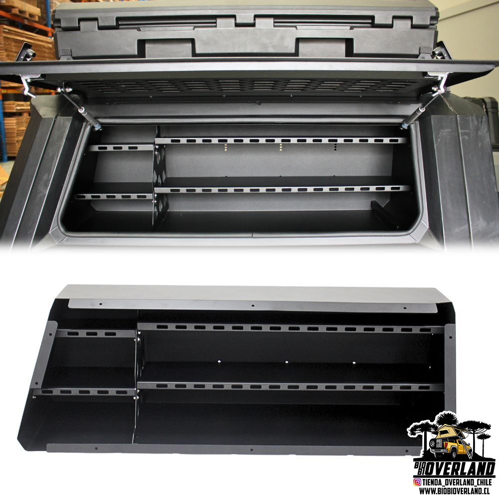 1 Estante con repisa para cúpula o canopy de acero – Acceso y organización para camionetas - Imagen 1