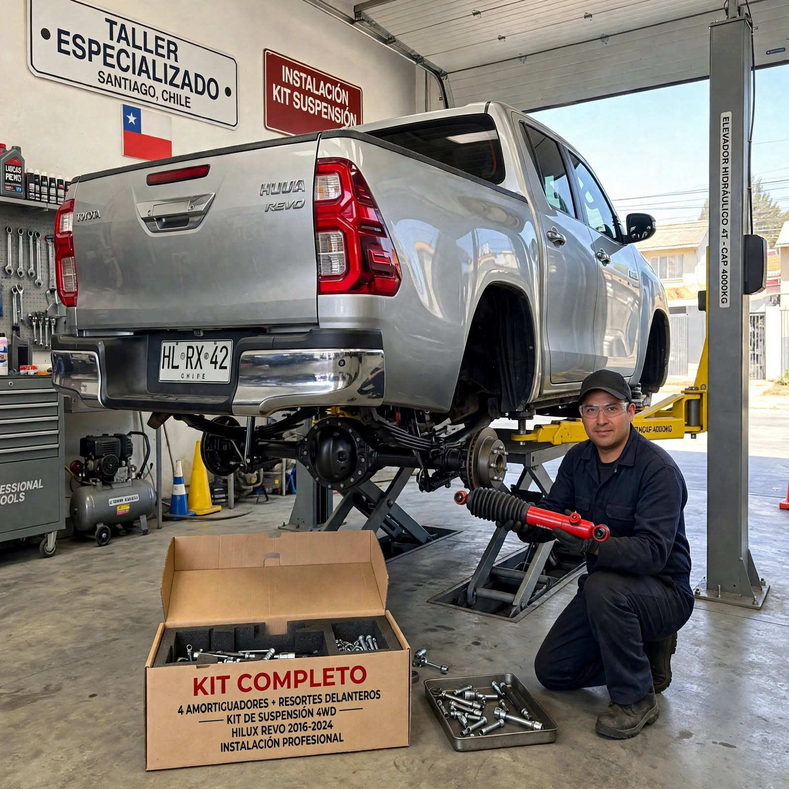 Instalación del kit de elevación de 2 pulgadas en una Toyota Hilux Revo